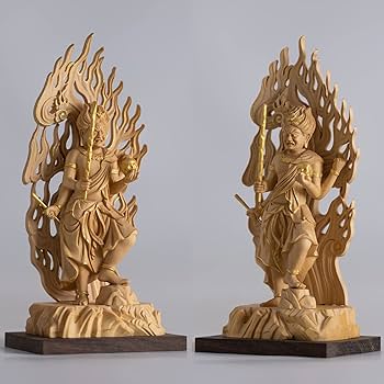 Amazon.co.jp: 極小仏 烏枢沙摩明王 12.5cm（木製：ツゲ 金泥仕上）＿